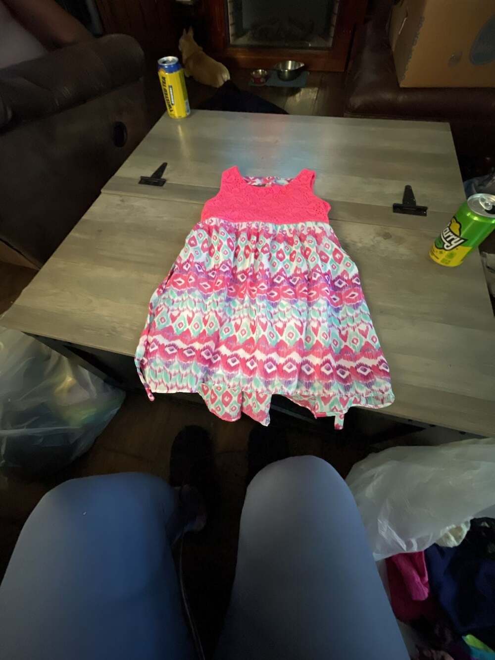 Heart & Hips Girls Size 4T Pink And White Dress